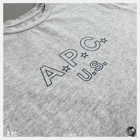 A.P.C. U.S. STAR LOGO TEE IN GREY MELANGE 2017 U.S. CAPSULE COLLECTION - Picture 6 of 15
